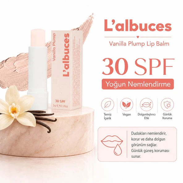 Vanilla 30 SPF Plump Lip Balm-Dolgunlaştırıcı Dudak Nemlendiricisi ürün görseli 1