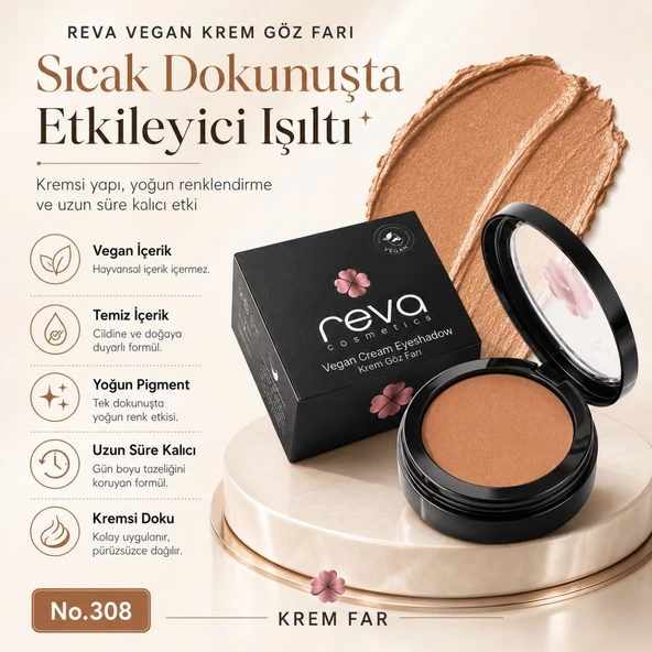 Vegan Krem Göz Farı - No. 308 | Temiz Içerik, Uzun Süre Kalıcı & Mono Cream Eyeshadow ürün görseli 1