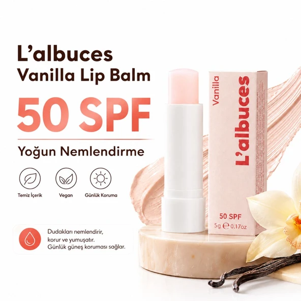 50 SPF Vanilla Lip Balm – Nemlendirici ve Güneş Koruyucu Dudak Bakımı ürün görseli 1