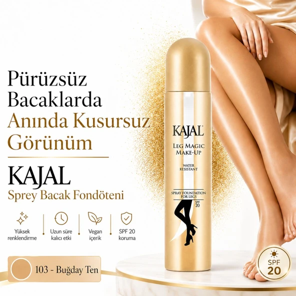 Sprey Bacak Fondöteni No:103 75 ml - Suya Dayanıklı Cilt Tonu Eşitleyici Spray On Leg Foundation ürün görseli 1