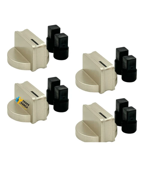 Ocak Düğme Takımı Universal – 4’lü Gold (Çift Adaptörlü) ürün görseli 1
