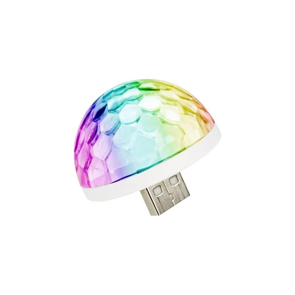 Alfa USB Disko Topu Sese Duyarlı Renkli Işıklı LED Lamba ürün görseli 1