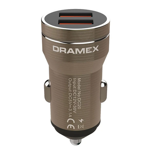 Dramex DC20B 3.1A 2xUSB-A Çıkışlı Hızlı Araç Şarj Cihazı - Metalik Kahverengi ürün görseli 1