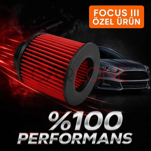 Ford Focus 3 Uyumlu Araca Özel Spor Açık Hava Filtresi Kırmızı Renk İthal Ürün Yüksek Performans ürün görseli 1