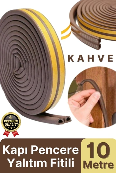 Güçlü Kendinden Yapışkanlı Kapı Pencere Soğuk Hava Geçirmez Yalıtım İzolasyon Kahve Fitil 10 Metre ürün görseli 1