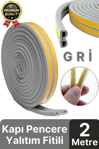 Güçlü Kendinden Yapışkanlı Kapı Pencere Soğuk Hava Geçirmez Yalıtım İzolasyon Gri Fitil 2 Metre ürün görseli 1