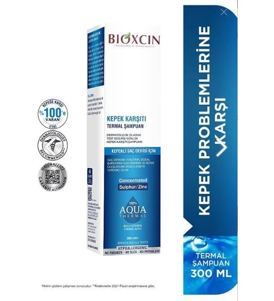 Bioxcin Aqua-thermal Kepek Karşiti Şampuan 300 Ml-skt:12m ürün görseli 1