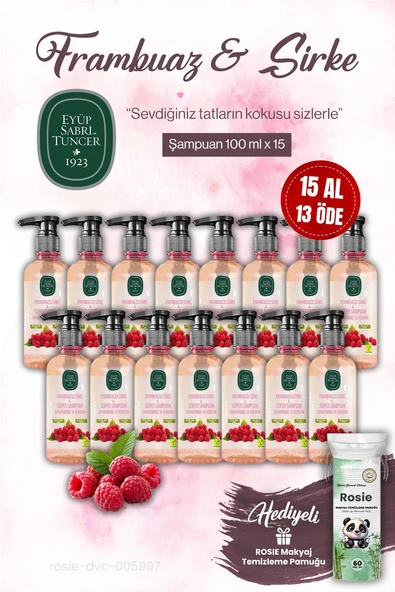 15 AL 13 ÖDE Sirke Şampuan Frambuazlı 100 ml, ROSIE makyaj pamuğu ürün görseli 1