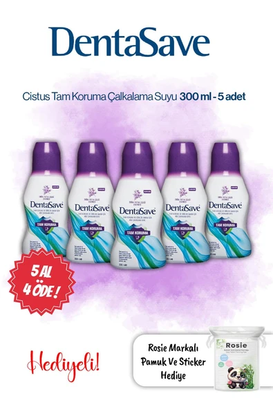5 AL 4 Öde Dentasave Cistus Tam Koruma Çalkalama Suyu 300 ml ve Rosie ürün görseli 1