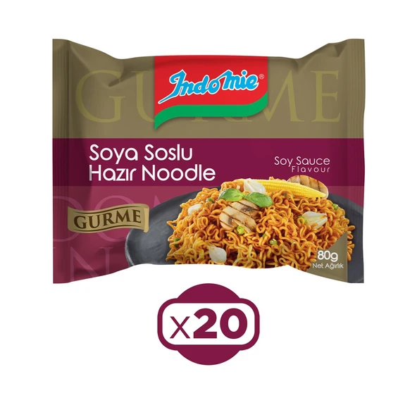 Indomie Noodle Gurme Soya Soslu 80 gr x 20 Adet ürün görseli 1