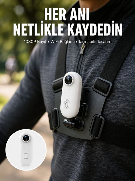 Suya ve Darbeye Dayanıklı Kompakt Spor Kamera 1080P ürün görseli 1