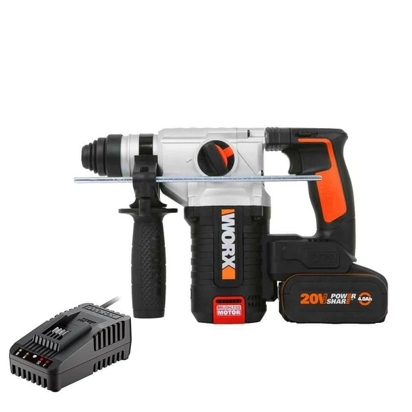 WORX WX380.9C Tek Akülü Şarjlı SDS-Plus Pnömatik Kırıcı/Delici 20Volt 2.0Ah. 2.2J ürün görseli 1