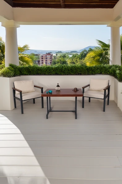 NEOKAS Balkon Mobilyası, Metal Oturma Grubu, Balkon Seti, Kafe Koltuğu, Teras Takımı, 2 Tekli Koltuk + 1 Adet Masa ürün görseli 1