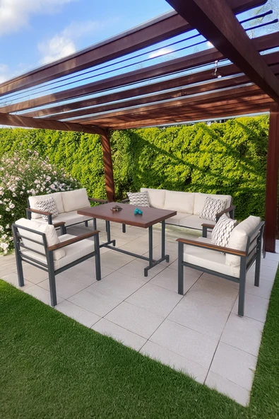 NEOKAS Metal Bahçe Takımı, Balkon Seti, Kafe Koltuğu, Bekleme Alanı Koltuğu, Oturma Grubu 1 + 1 + 2 + 3 + M ürün görseli 1