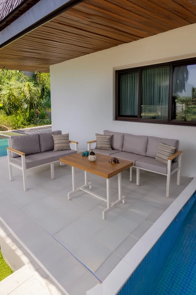 NEOKAS  Bahçe Takımı, Balkon Mobilyası, 2+3+Masa, Kafe Koltuğu, Minimalist Tasarım ürün görseli 1