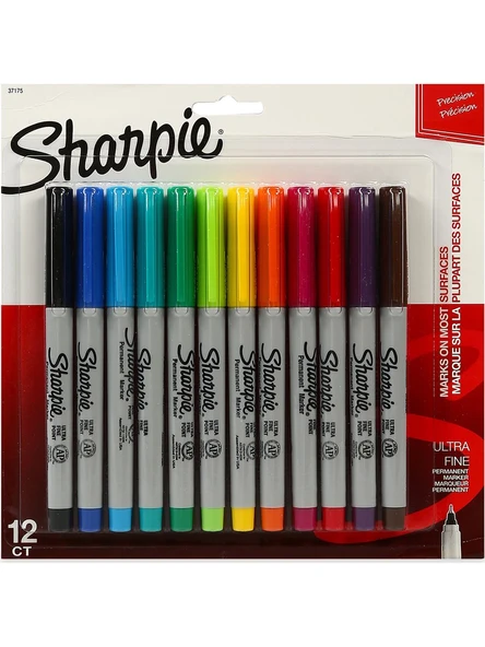 Sharpie Markör Permanent Ultra Fine Karışık Renk 12 Li ürün görseli 1