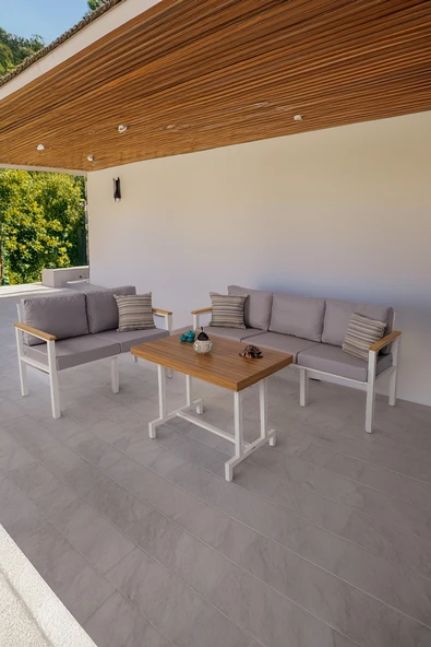 NEOKAS  Bahçe Takımı, Balkon Mobilyası, 2+3+Masa, Kafe Koltuğu, Minimalist Tasarım ürün görseli 1