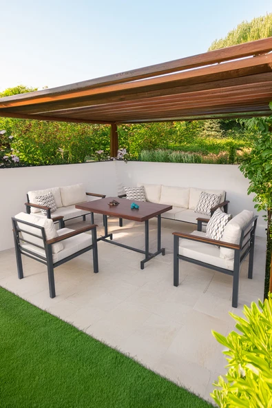 NEOKAS Metal Balkon Seti, Bahçe Takımı, Kafe Koltuğu, Bekleme Alanı Koltuğu, Oturma Grubu 1 + 1 + 2 + 3 + M ürün görseli 1