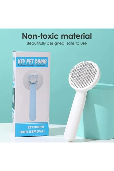 Key Pet Comb Kulaklı Lüx Basmalı Evcil Hayvan Tarağı - Resim 2
