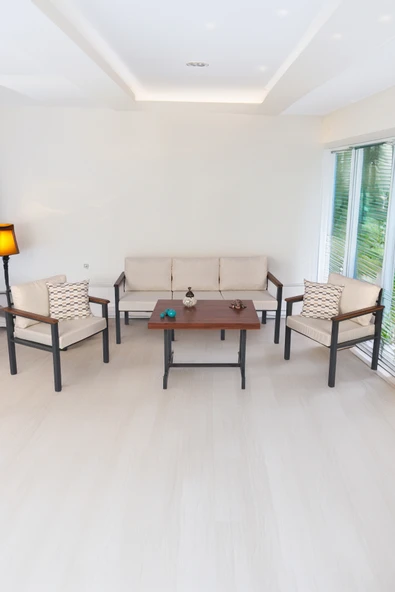 NEOKAS Metal Bahçe Takımı, Balkon Seti, Kafe Koltuğu, Bekleme Alanı Koltuğu,  1 + 1 + 3 + M ürün görseli 1