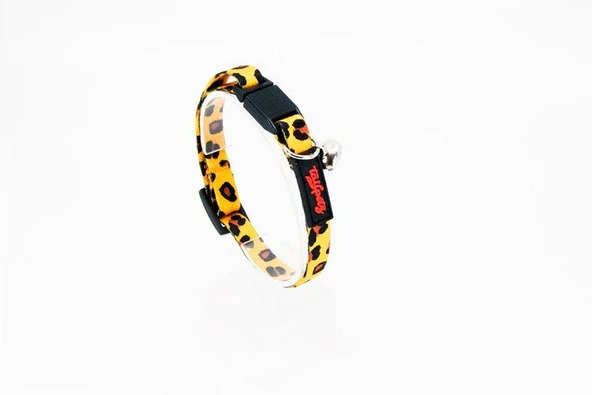 Tailpetz Easy & Safety Lock Çıngıraklı Ayarlanabilir Kedi Boyun Tasması LEOPARD ürün görseli 1