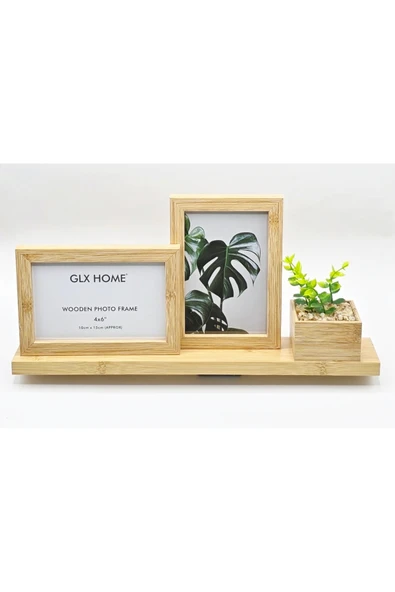 Galaxy HOME DEKORATİF AHŞAP ÇİÇEKLİ 2'Lİ MASA RESİM ÇERÇEVESİ KREM ürün görseli 1