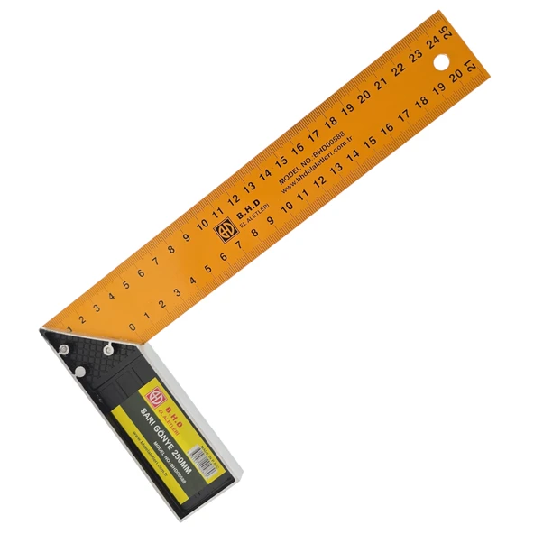 Fixonic B.H.D BHD00588 250mm/25cm Sarı L Marangoz Gönye ürün görseli 1