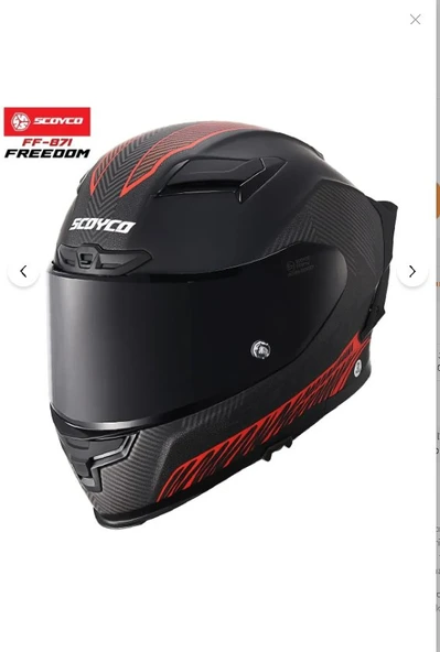 Scoyco FF-871 FREEDOM GÜNEŞ VİZÖRLÜ KAPALI KASK (SİYAH CAMLI) ürün görseli 1
