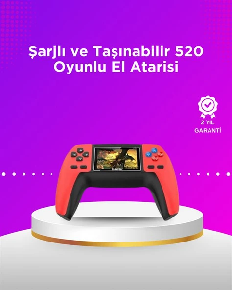 P5 Taşınabilir Retro Konsol – 520 Oyun, Ergonomik Tasarım, Nostaljik Eğlence ürün görseli 1