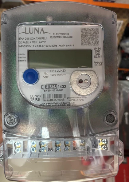 Luna Trifaze Elektrik Sayacı ürün görseli 1