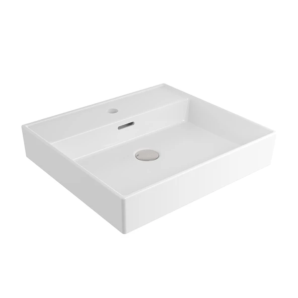 Bocchi Milano Lavabo 50 cm Tezgahüstü Parlak Beyaz 1644-001-0126 ürün görseli 1