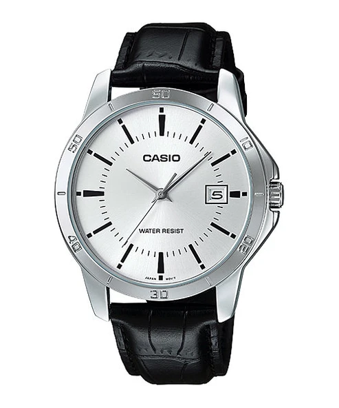 Casio MTP-V004L-7AUDF Quartz Deri Siyah 42 mm Erkek Kol Saati ürün görseli 1