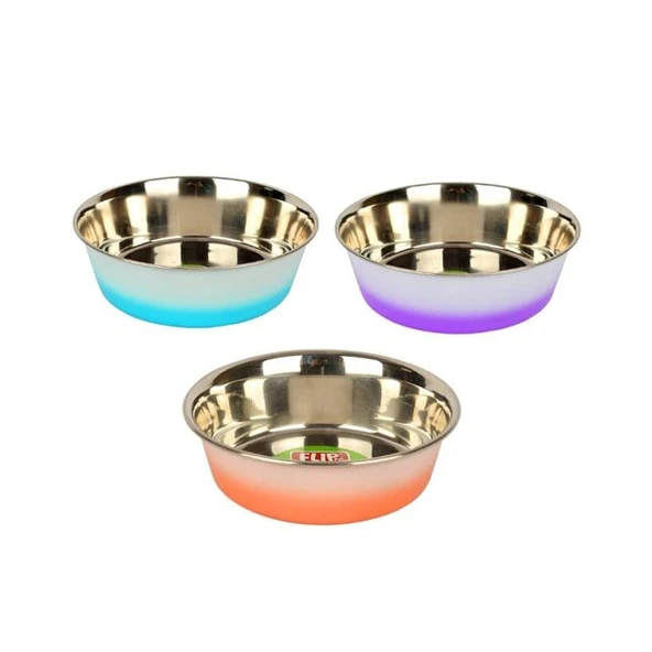 Flip Çift Renkli Çelik Mama Kabı 11 cm ürün görseli 1