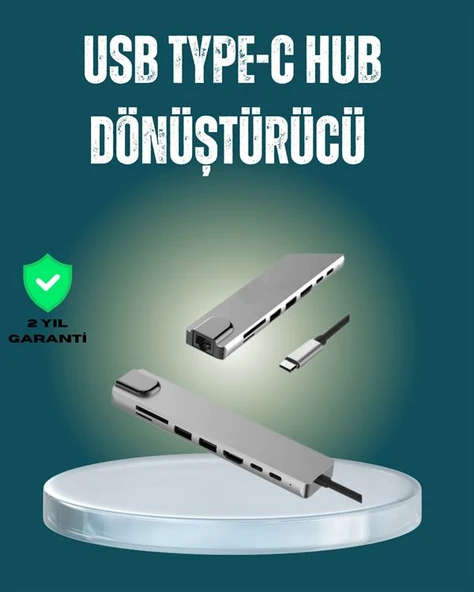 USB‑C Çoklu Bağlantı Merkezi – 5 Gbps, 100‑240 V, Sağlam Eloksal Tasarım ürün görseli 1