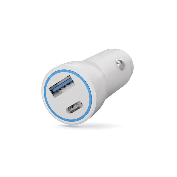 Polosmart PBS134 Hızlı 1 USB 1 PD Çıkışlı 20W Araç Şarjı Beyaz ürün görseli 1