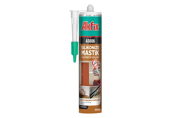 Akfix AS606 Silikonize Mastik 280 Ml Beyaz ürün görseli 1