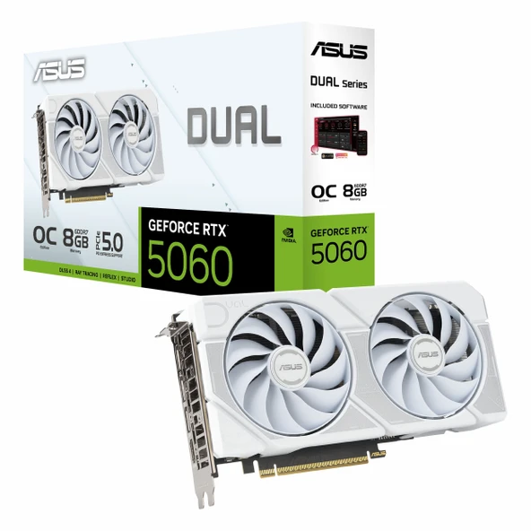 Asus Dual GeForce RTX 5060 White OC 8GB GDDR7 128Bit HDMI/DP Ekran Kartı ürün görseli 1