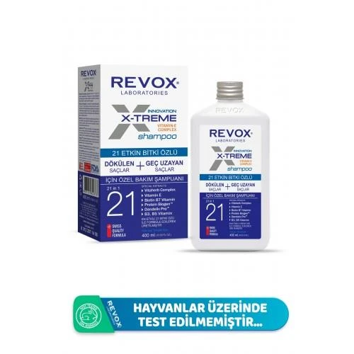 Revox X-treme Dökülen ve Geç Uzayan Saçlar Özel Bakım Şampuanı 400 ml ürün görseli 1