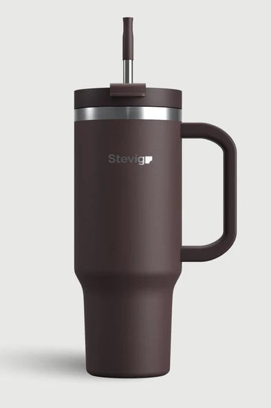 Stevig 2 Moods Tuck-in Tumbler Sızdırmaz Çelik Termos 900 ML Chocolate Plum ST-238 ürün görseli 1