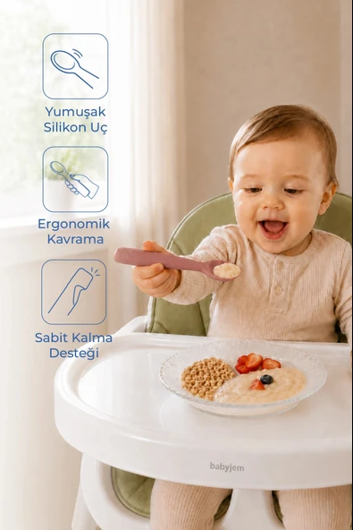 Babyjem Yumuşak Uçlu Silikon Kaşık Mocha ürün görseli 1