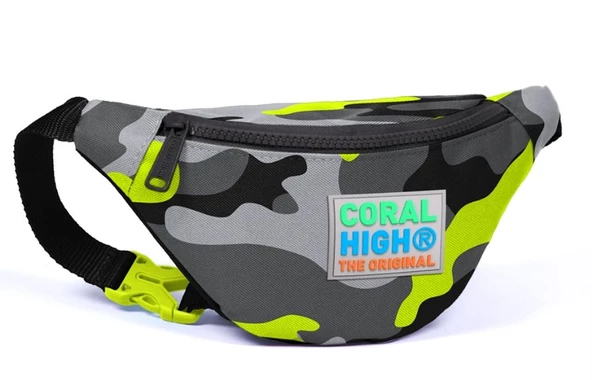 Coral High Kids Bel Çantası Kamuflaj Desenli - Yeşil - Gri - Erkek Çocuk 22587 ürün görseli 1