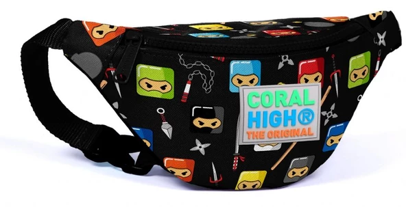 Coral High Kids Bel Çantası Ninja Desenli - Siyah - Erkek Çocuk 22581 ürün görseli 1
