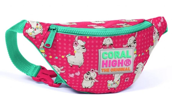 Coral High Kids Bel Çantası Lama Desenli - Pembe - Kız Çocuk 22564 ürün görseli 1