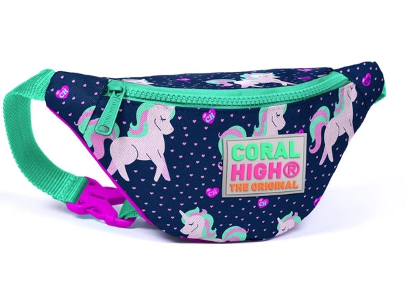 Coral High Kids Bel Çantası Unicorn Desenli - Lacivert - Kız Çocuk  22567 ürün görseli 1