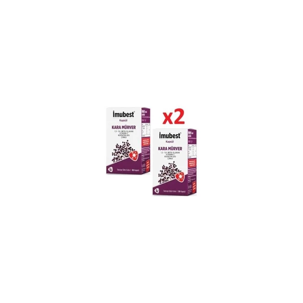 İmubest Kara Mürver 30 Kapsül 2'Li PAKET (SKT:02/2028) ürün görseli 1