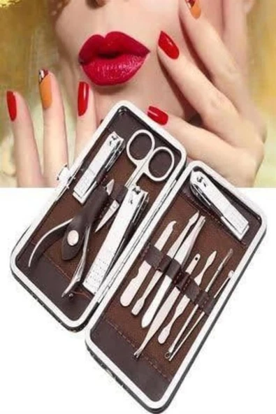 Tırnak Bakım Seti Tırnak Düzeltme Batık 12 Parça Çanta Tipi Manikür Pedikür ürün görseli 1