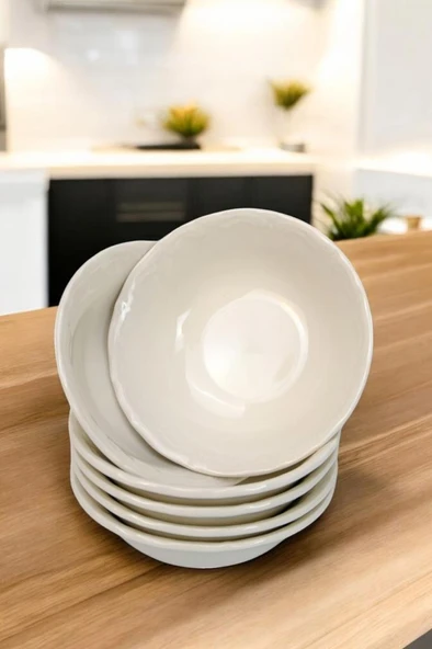 Digithome Mercan 6’lı Porselen Servis Salata Kasesi Çerezlik 13 Cm Beyaz C1-1-421 ürün görseli 1