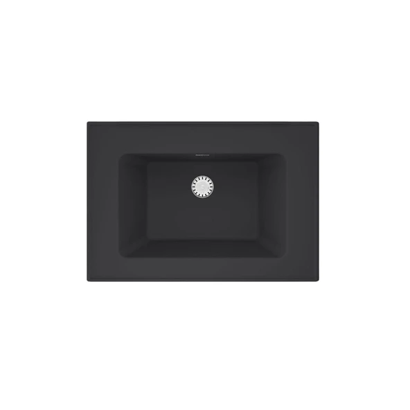 Real Stone ZENITH 65 Etajerli Antrasit Granit Banyo Lavabosu 65x45 ürün görseli 1
