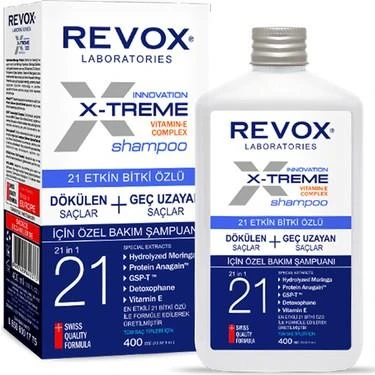 Revox X-Treme Dökülen Saçlar İçin 21 Etkin Bitki Özlü 400 ml Şampuan ürün görseli 1