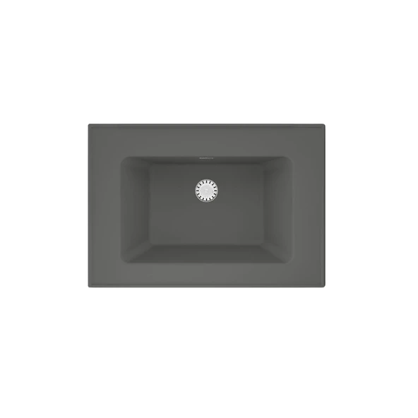 Real Stone ZENITH 65 Etajerli Gri Granit Banyo Lavabosu 65x45 ürün görseli 1